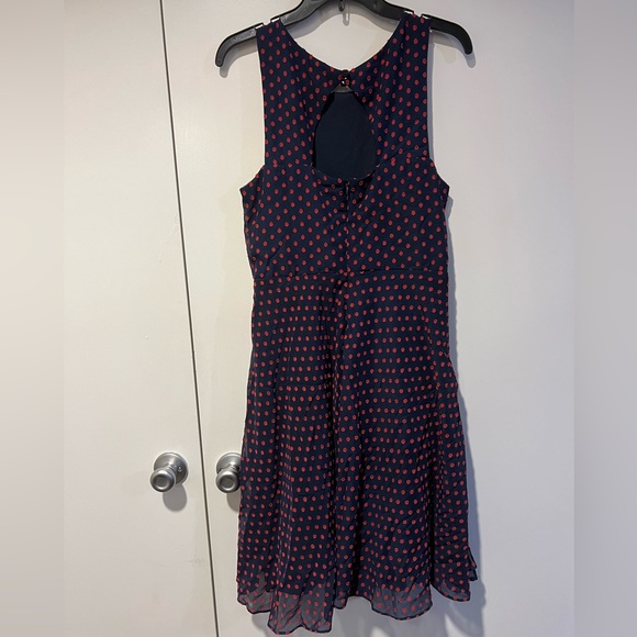 NWT Anthropologie Eva Franco Maryanne Navy/Red Dot Dress - Picture 4 of 6